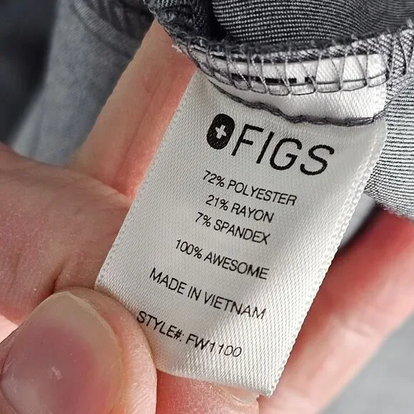 Figs Casma Scrub Top Size XL Stretch 2 Pocket Logo V Neck FW1100 - Picture 10 of 10